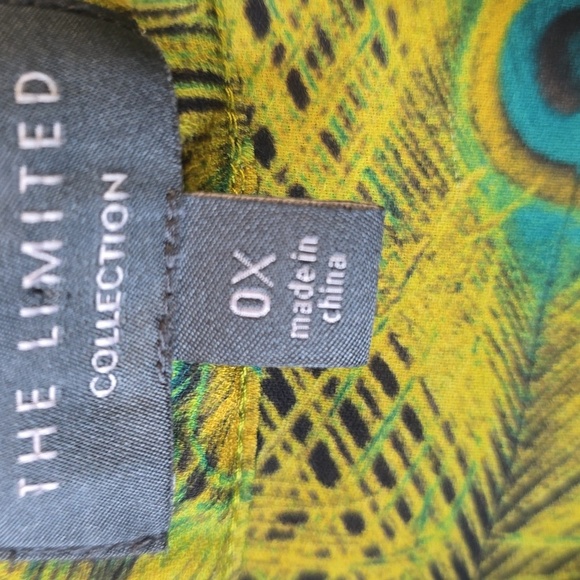 The Limited Peacock Feather Print Blouse, Plus Size 0X, Vintage - Picture 4 of 5